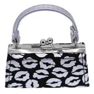 Silver Kiss Lips Mini Kisslock Wallet