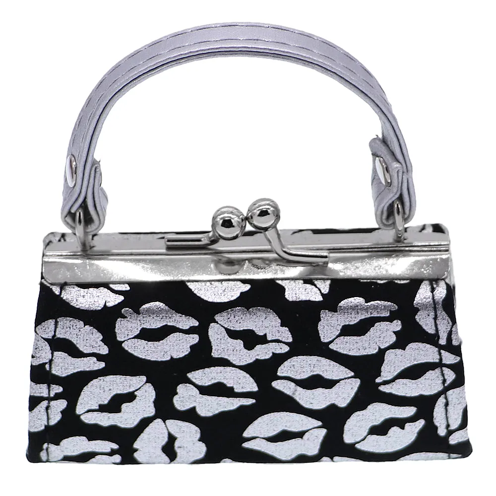 Silver Kiss Lips Mini Kisslock Wallet
