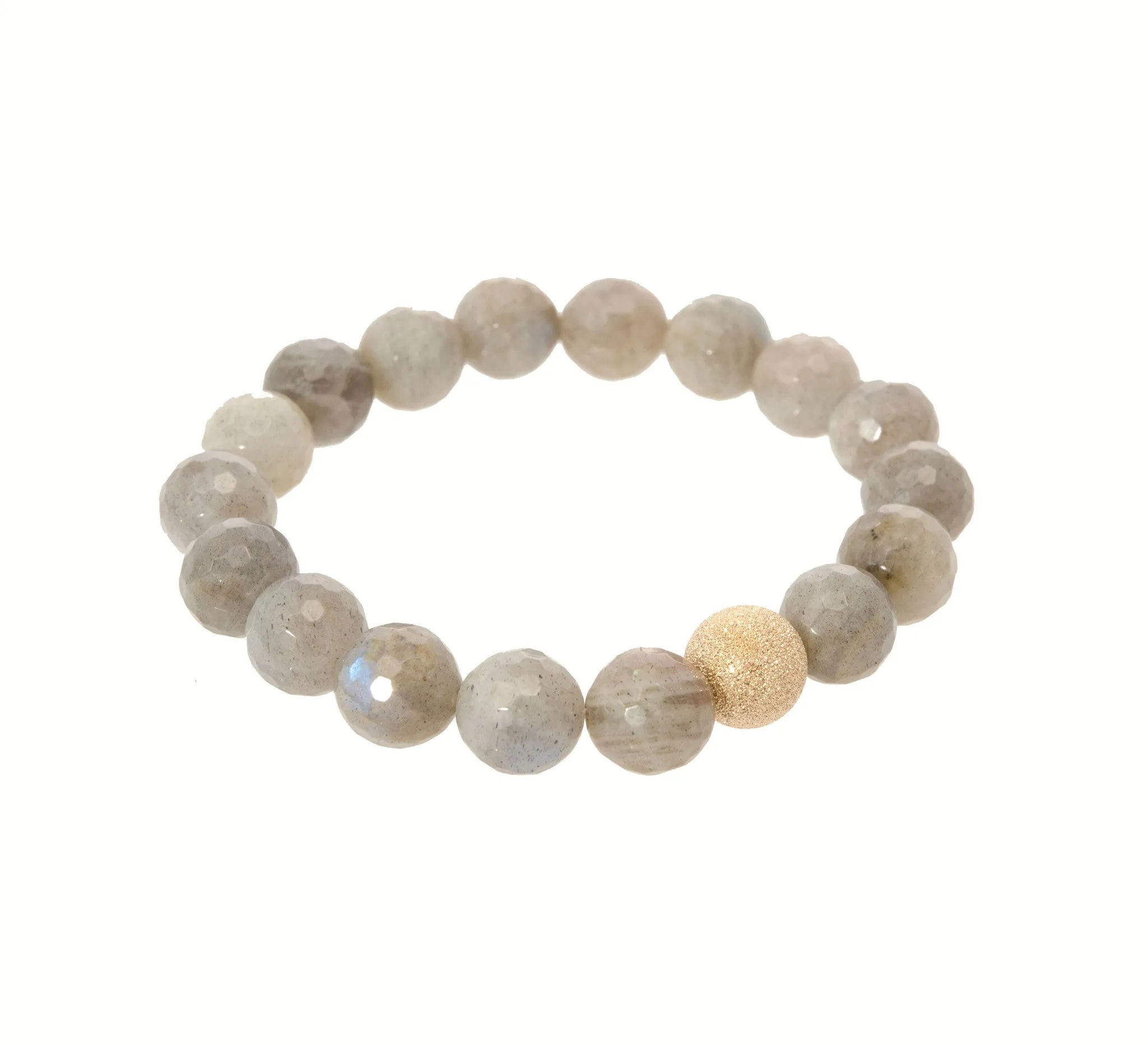 Sisco   Berluti Beaded Bracelet - Faceted Round Beads with Gold Stardust Accent