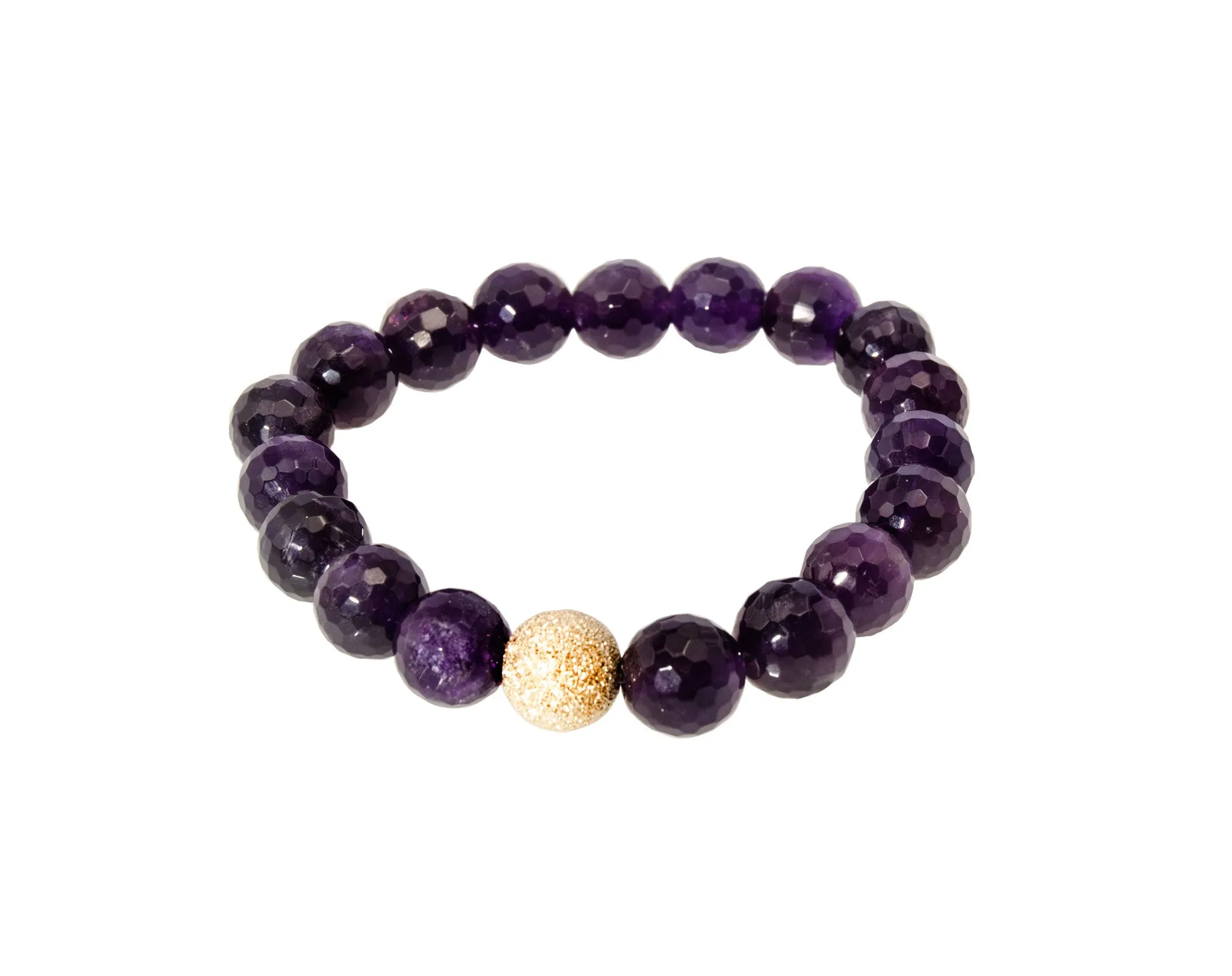 Sisco   Berluti Beaded Bracelet - Faceted Round Beads with Gold Stardust Accent