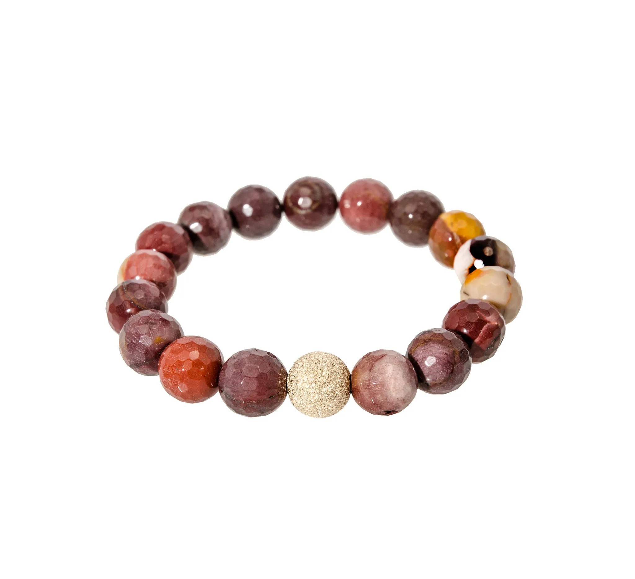 Sisco   Berluti Beaded Bracelet - Faceted Round Beads with Gold Stardust Accent