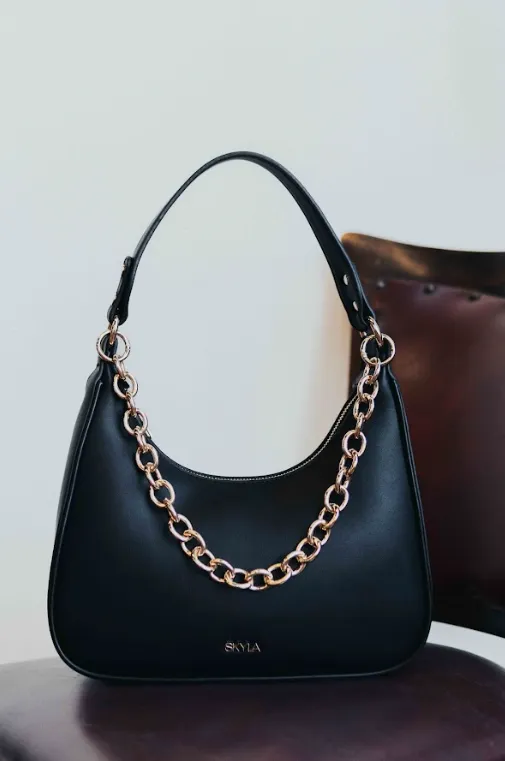 Skyla - Charlie Vegan Shoulder Bag | Black