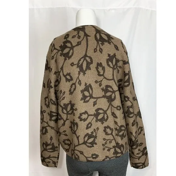 SKYR Norwegian wool floral grannycore zip front cardigan