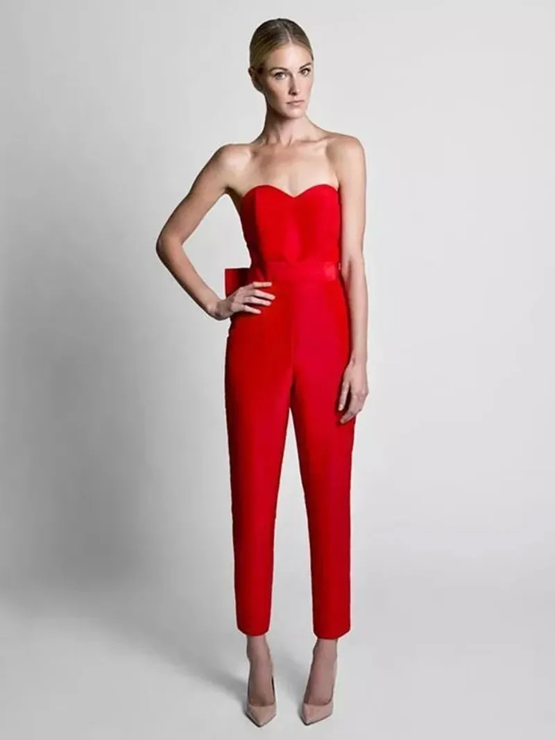 Sleeveless Jumpsuit with Detachable Skirt Prom Party Gown
