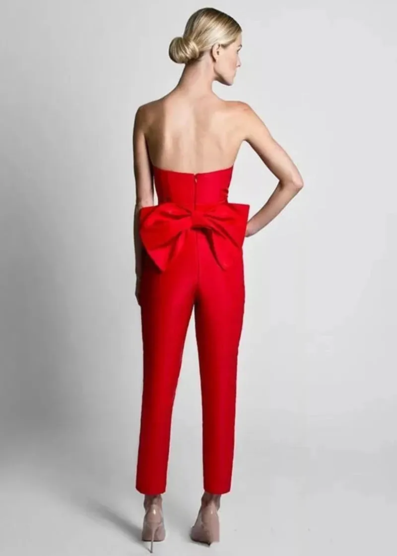 Sleeveless Jumpsuit with Detachable Skirt Prom Party Gown
