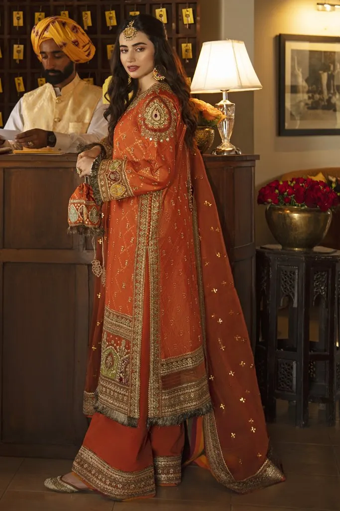 SM-01 | Qalamkar Shadmani Luxury Formals Collection 2021 | Unstitched Embroidered Organza Suits