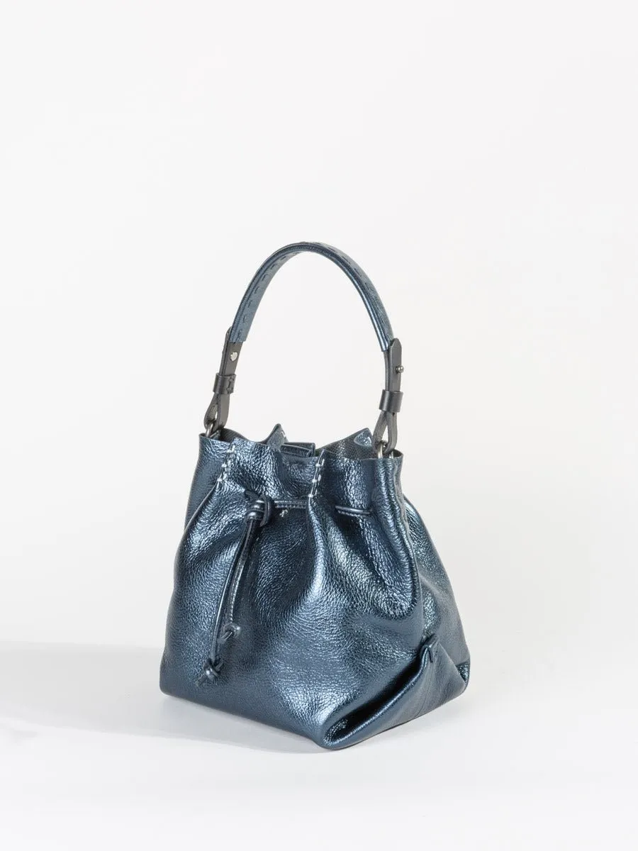small magnolia bag - metal notte
