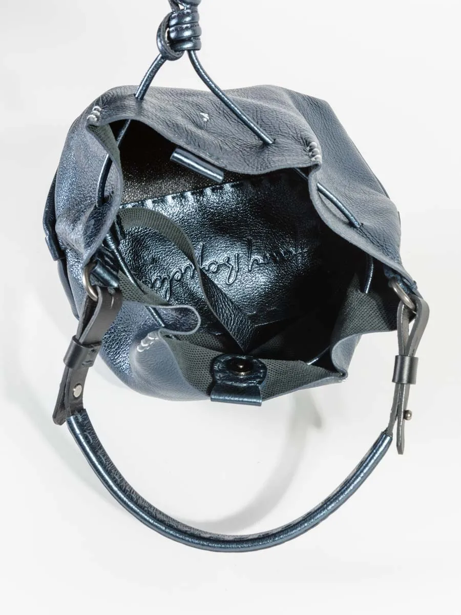 small magnolia bag - metal notte