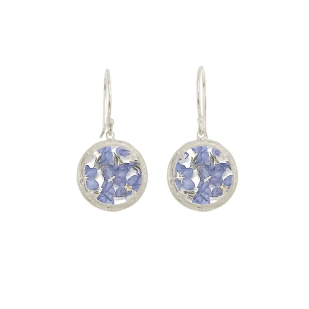 Small Silver Forget Me Not Burst Earrings