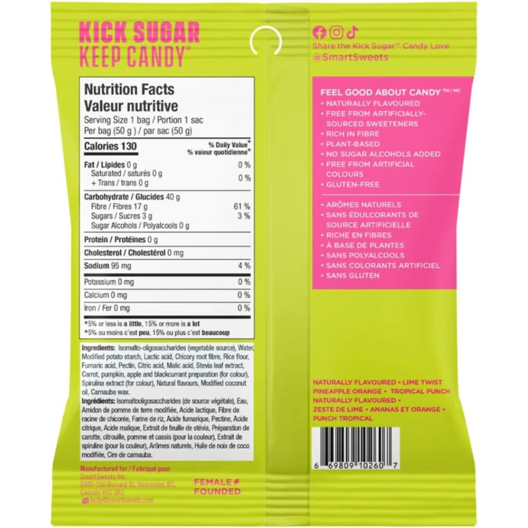 Smart Sweets Low Sugar Tropical Sours 50g