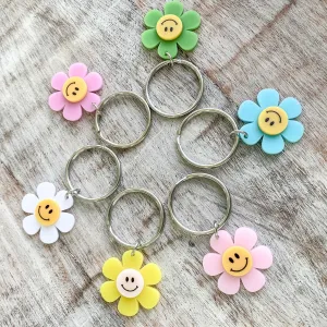 Smiley Daisy Keychain