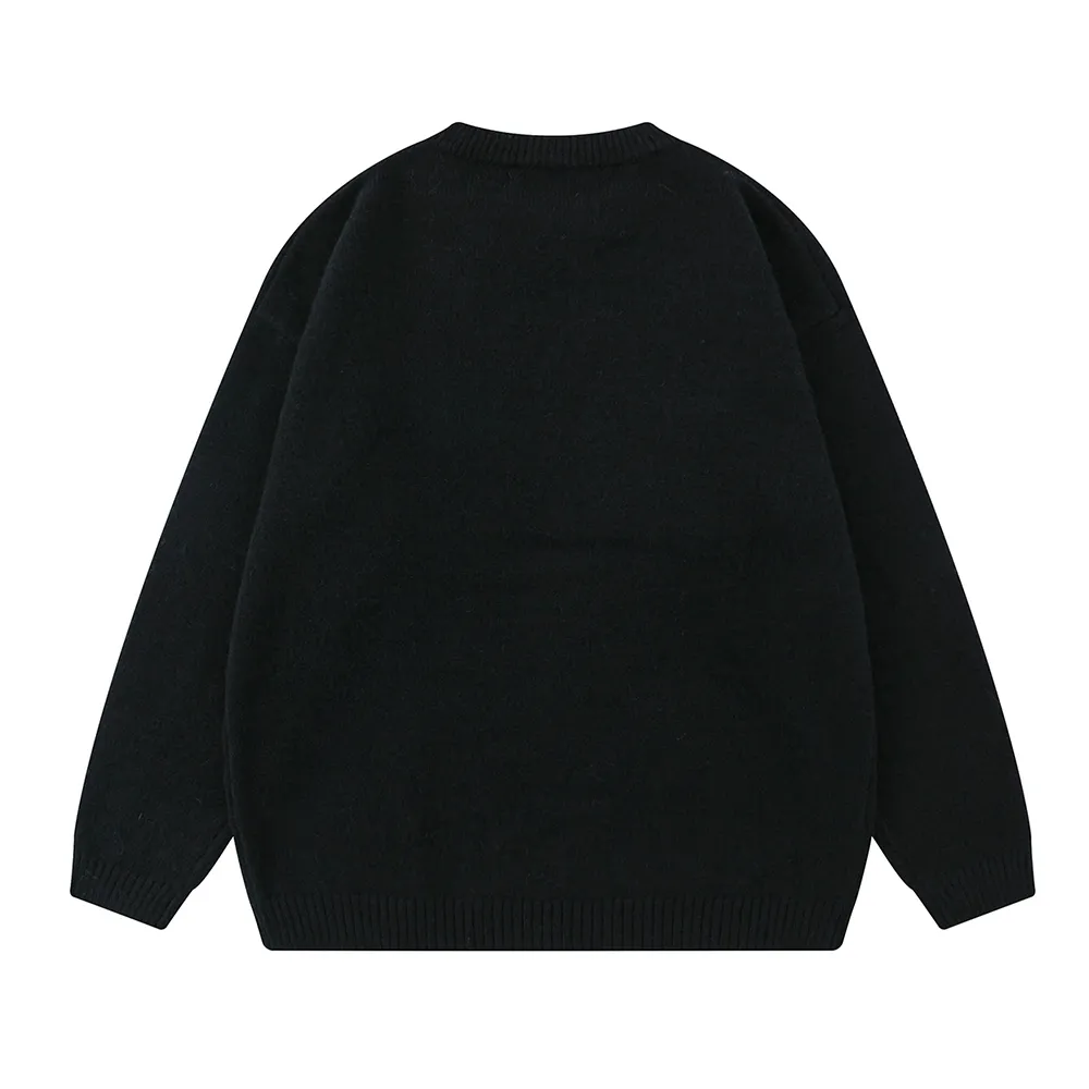Solid Color Star Zipper  Pullover Sweater