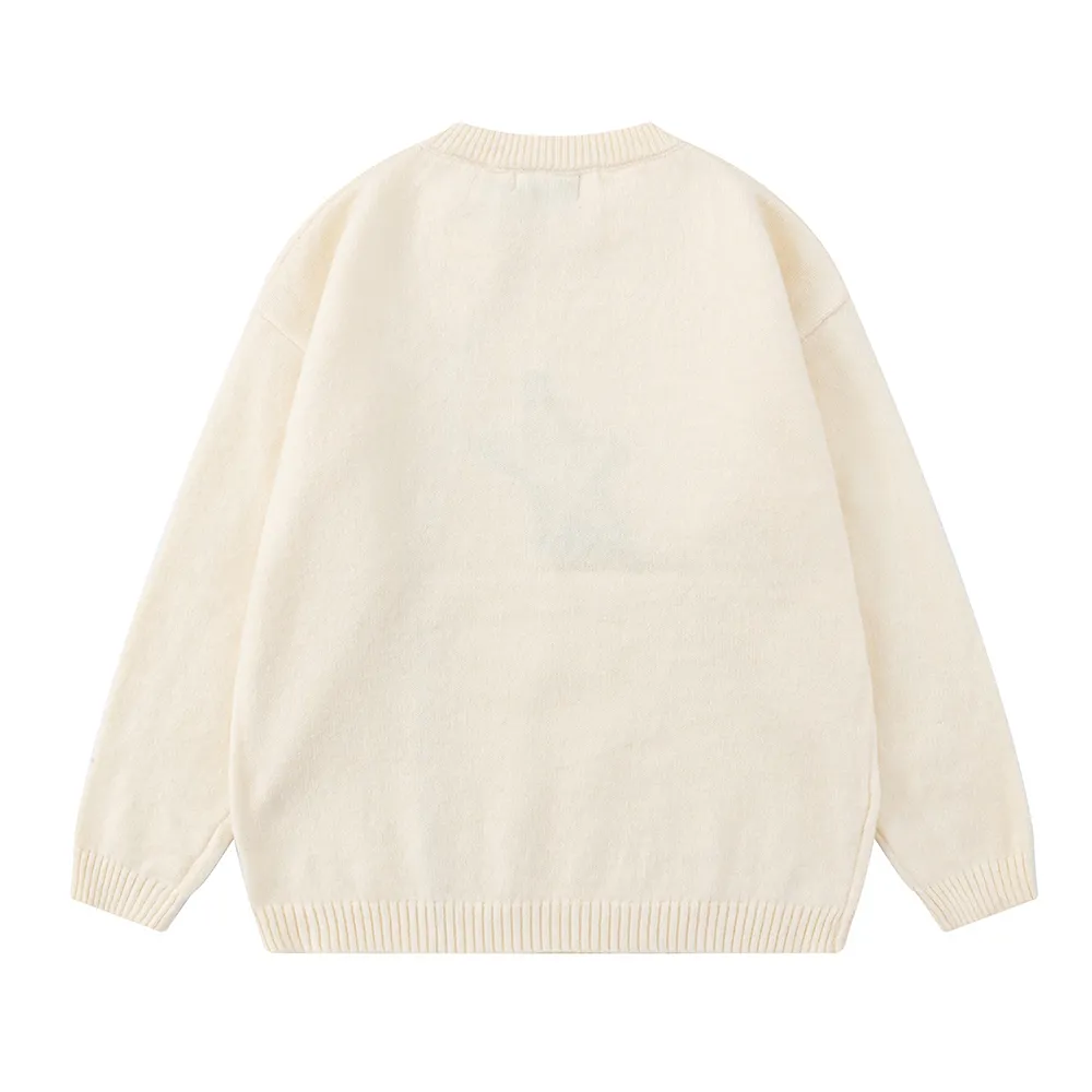 Solid Color Star Zipper  Pullover Sweater