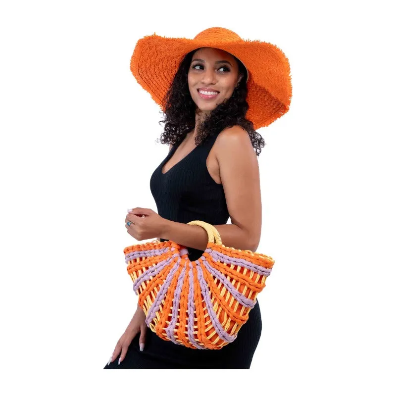 South Beach Drawstring Straw Handbag (2 Colors)