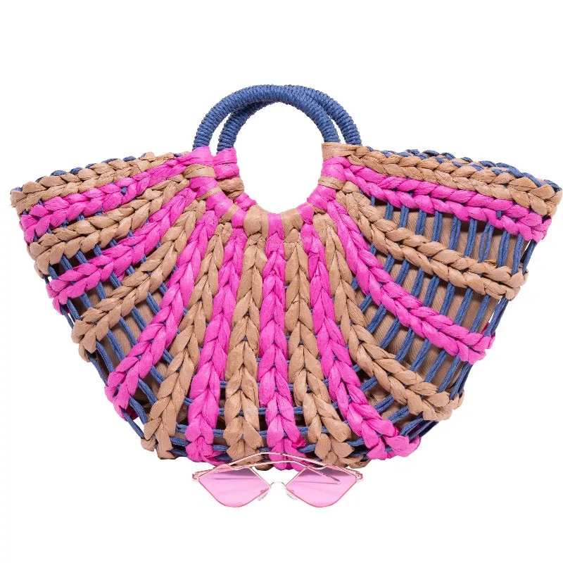 South Beach Drawstring Straw Handbag (2 Colors)