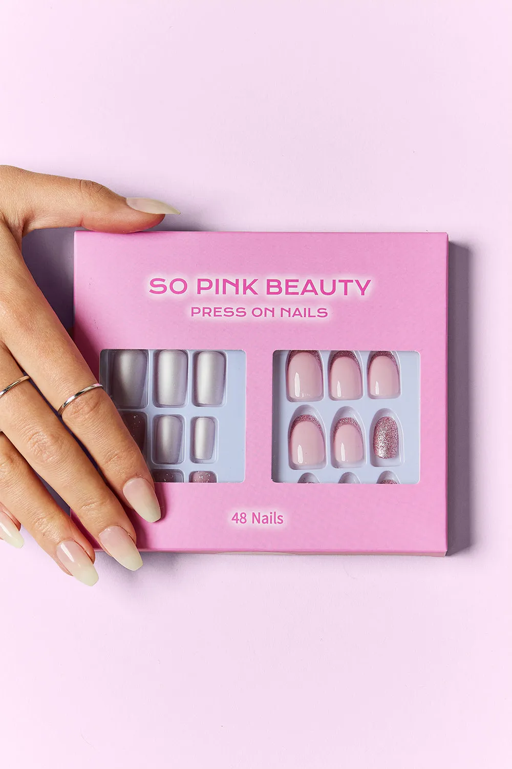SPB LuxuryPress Pink Press-On Nails - 2 Pack Long-Lasting Manicure
