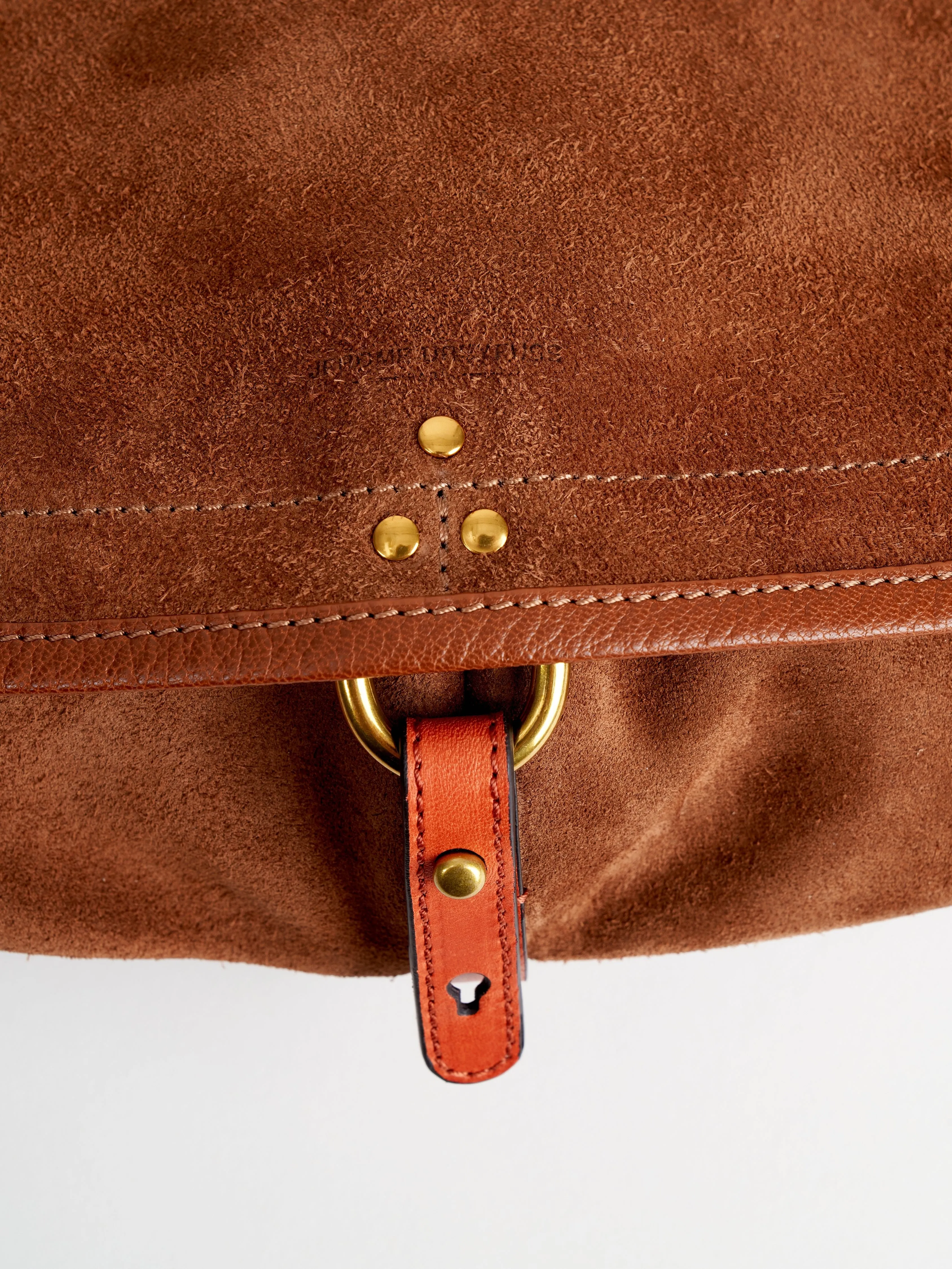 split suede shoulder bag - tabac