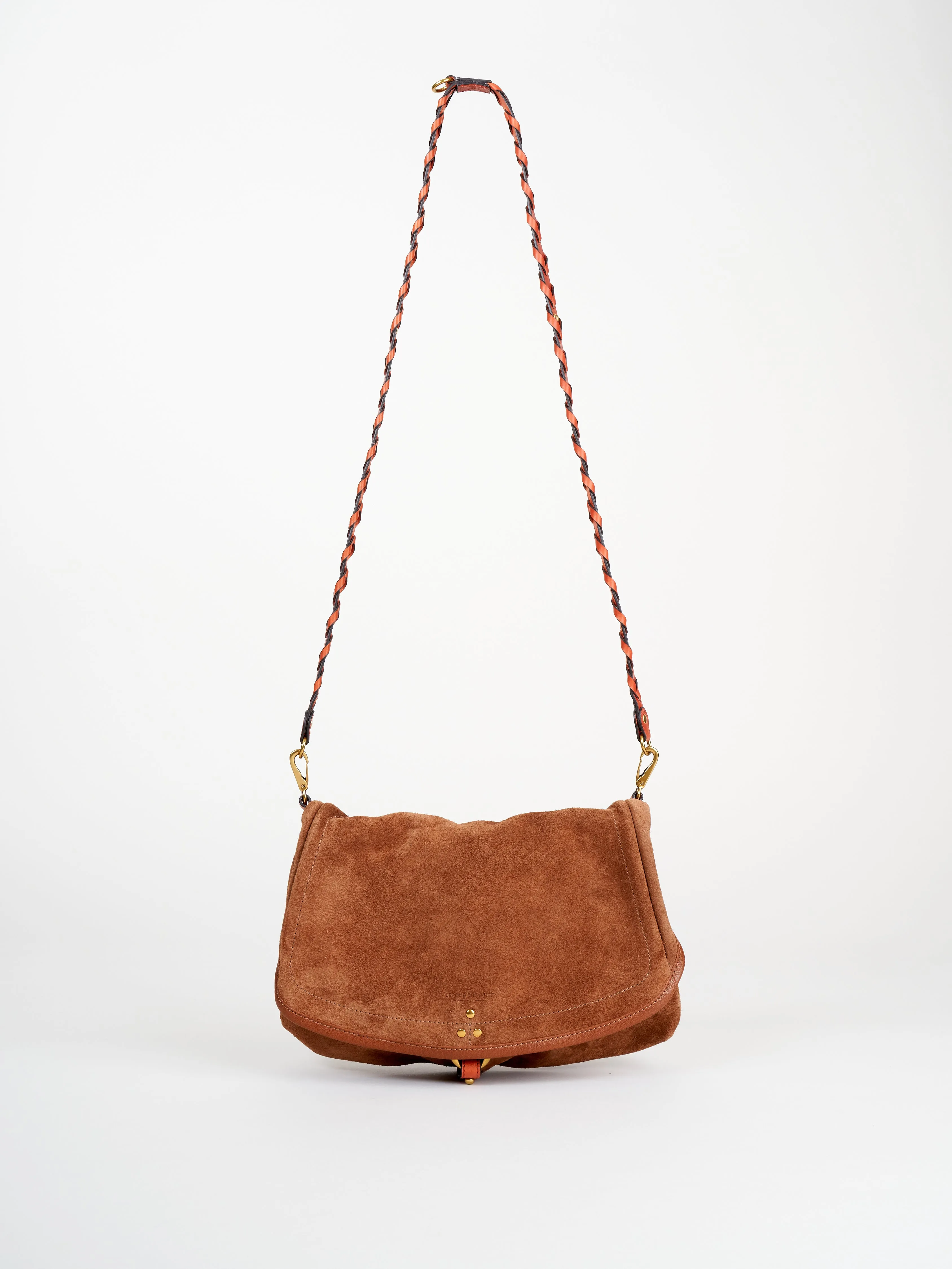 split suede shoulder bag - tabac