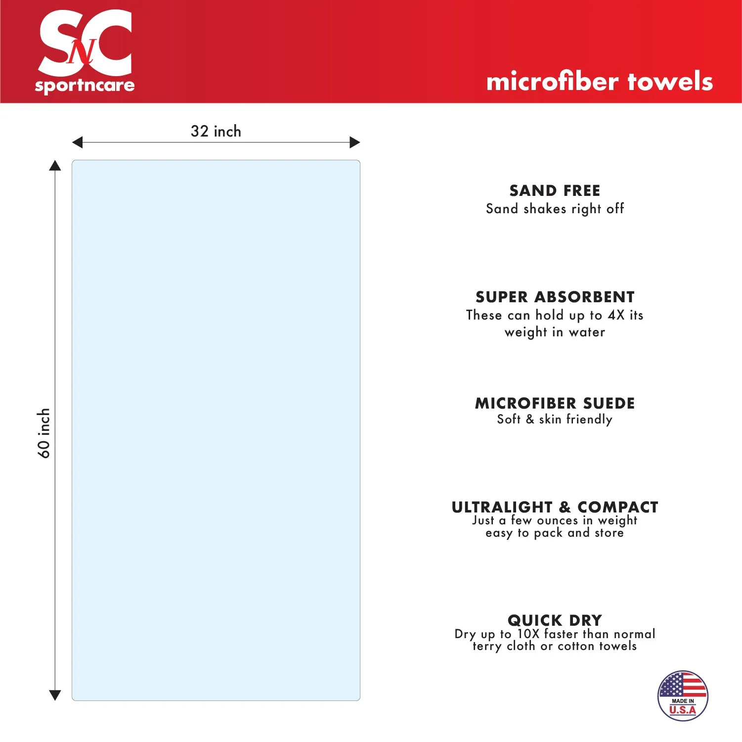 SPORT N CARE  Micro Fiber Towel / Flag - CUBA OFFICIAL FLAG -