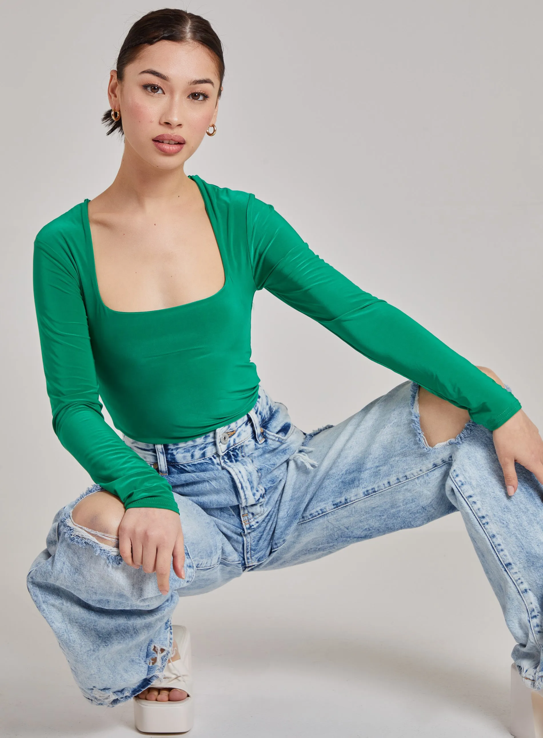 Square Neck Slink Bodysuit