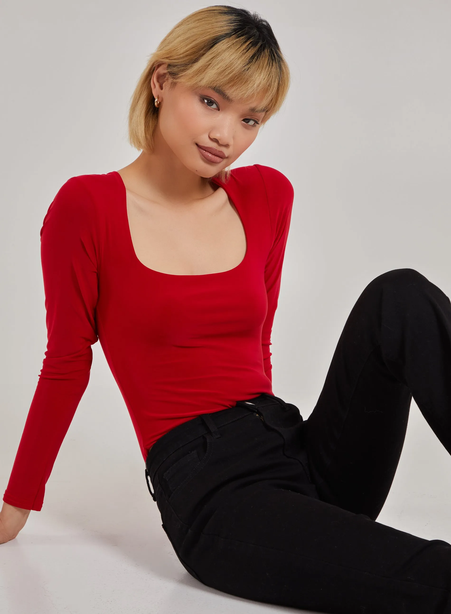 Square Neck Slink Bodysuit