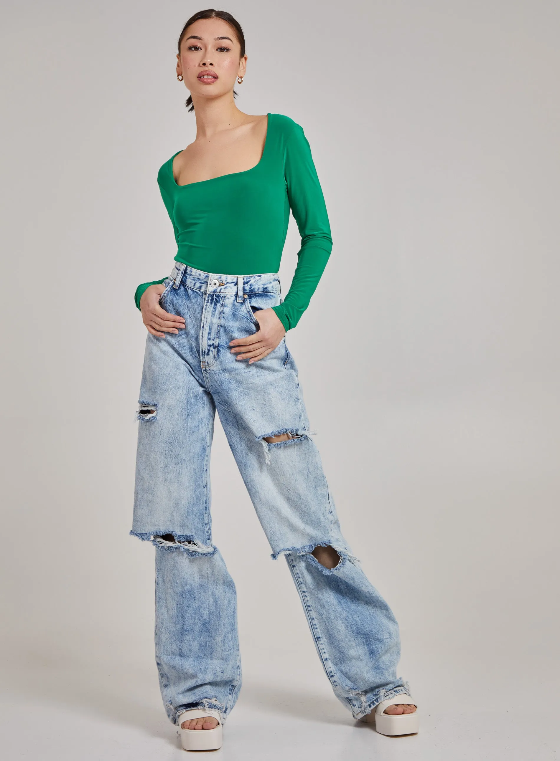 Square Neck Slink Bodysuit