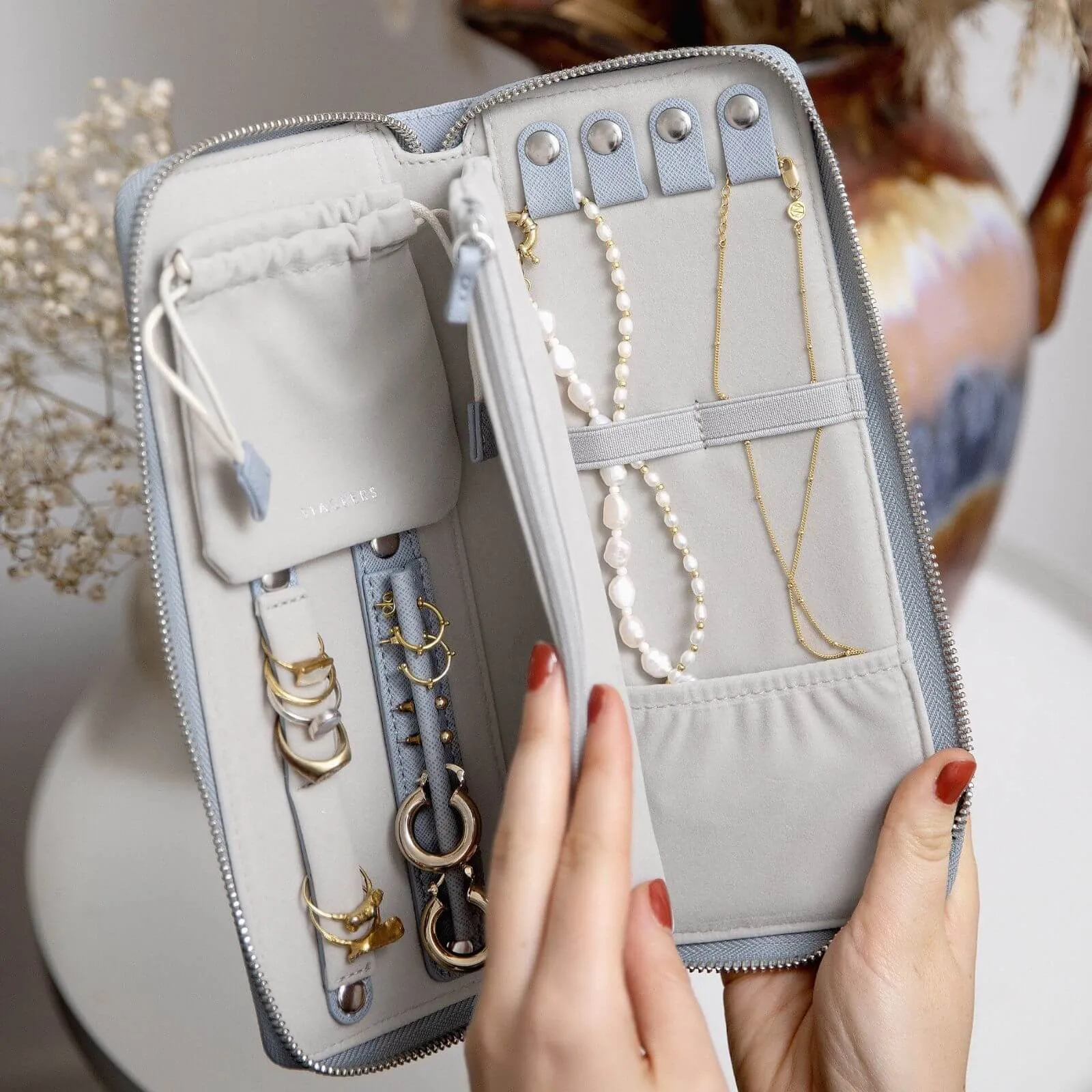 Stackers Jewellery Roll - Dusky Blue