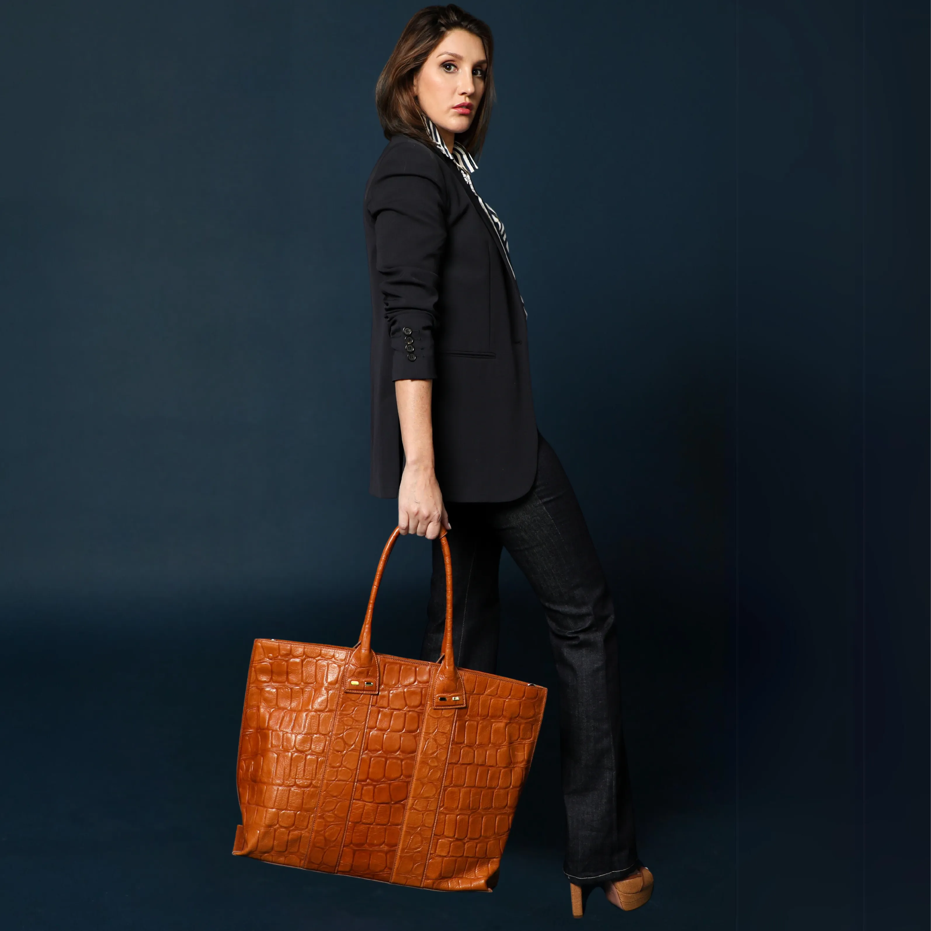Stafford in Black Croc