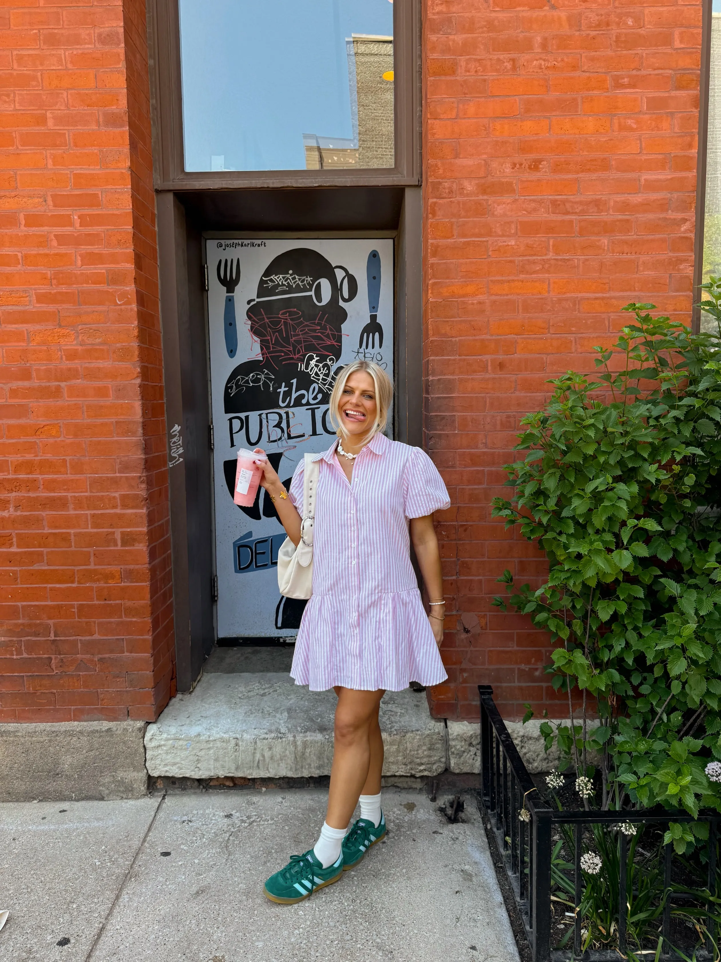 Stevie Striped Dress// Pink