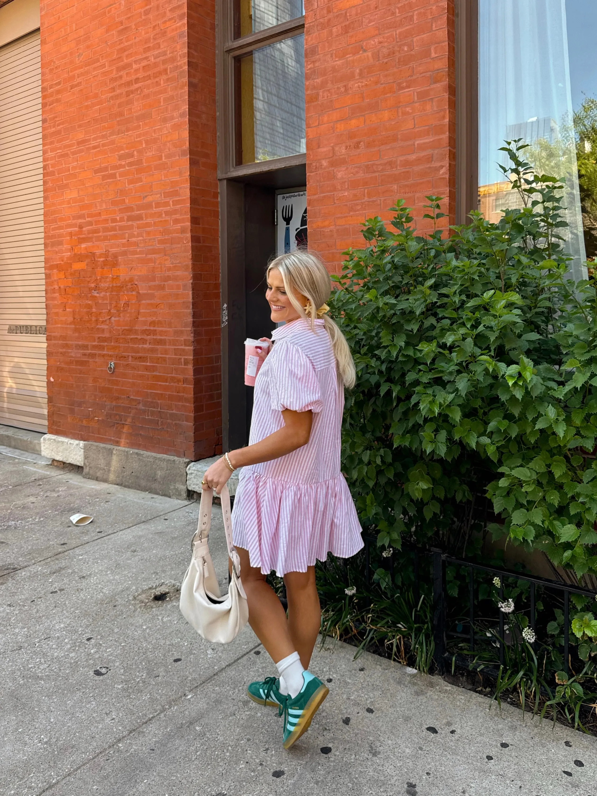 Stevie Striped Dress// Pink