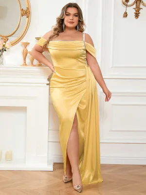 Strappy Wrinkled Maxi Bodycon Dress HB0055