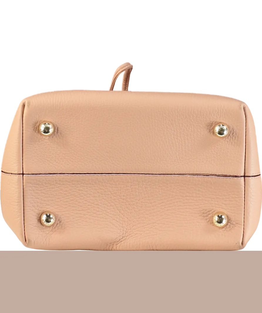 Strathberry Pink Lana Osette Midi Bucket Bag with detachable shoulder strap
