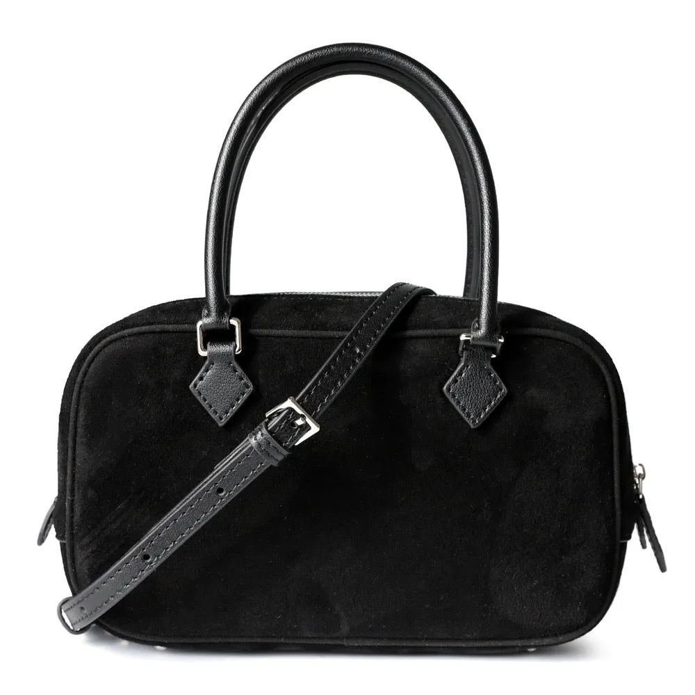 Suede Leather Top Handle Tote Bag Boston Shoulder Bag