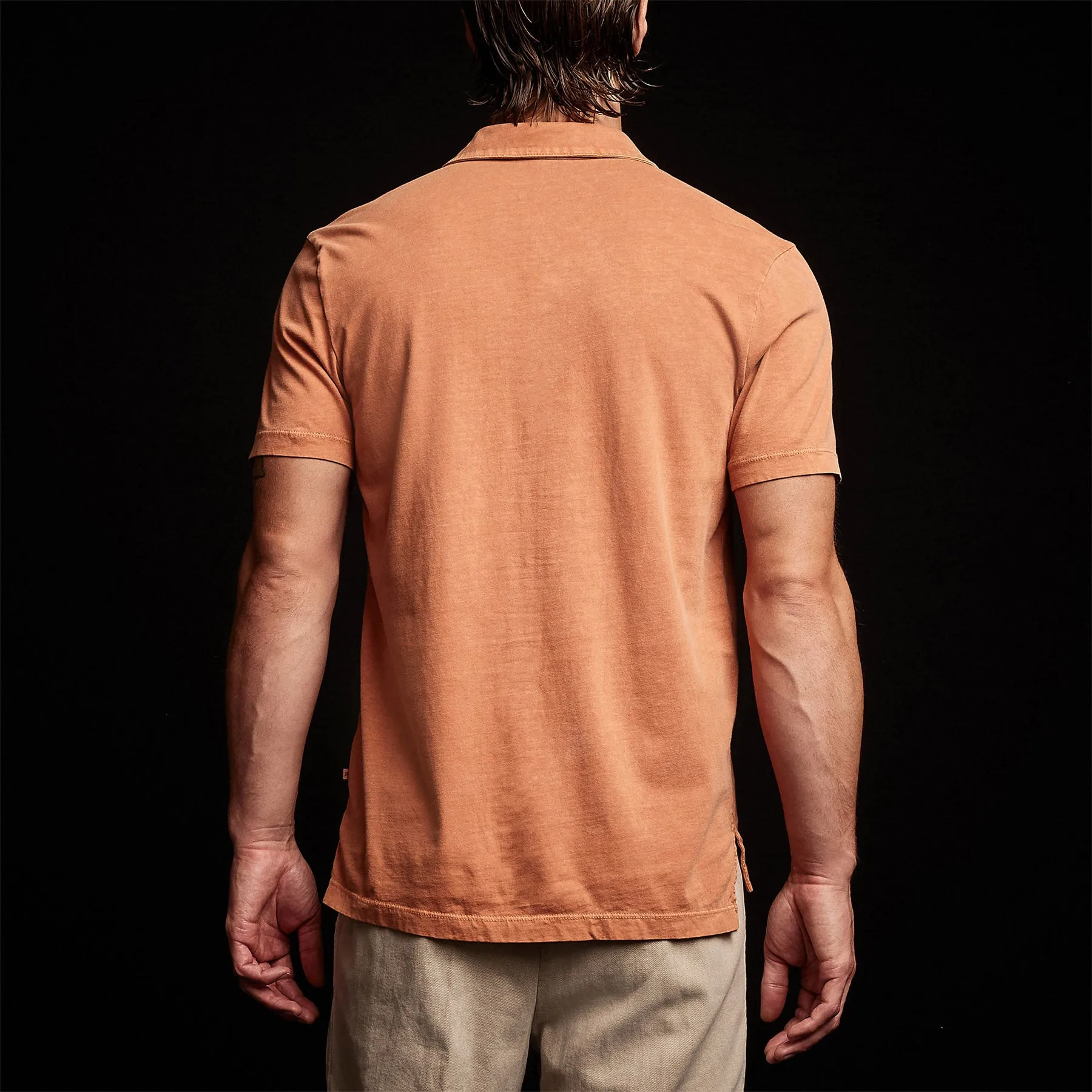 Sueded Jersey Polo - Bonfire Pigment