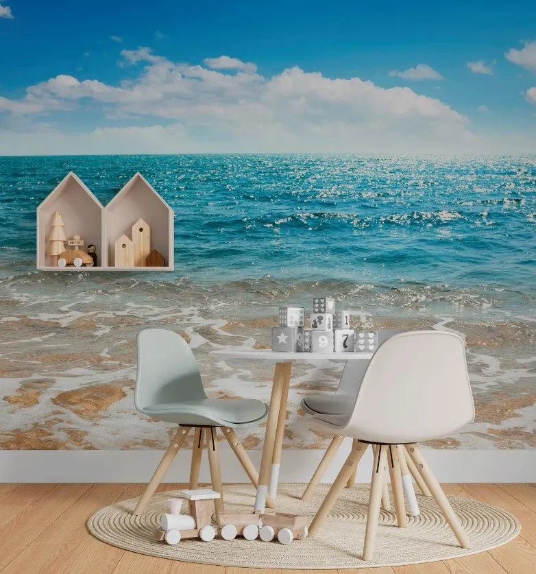 Summer Beach Waves Wallpaper Mural