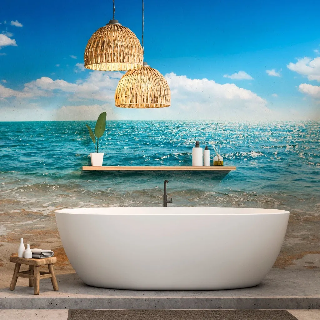 Summer Beach Waves Wallpaper Mural