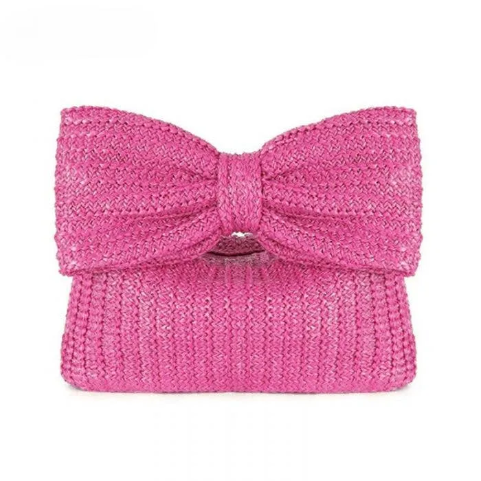 Summer Serenade Straw Beach Bow Clutch