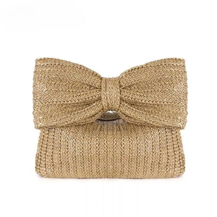 Summer Serenade Straw Beach Bow Clutch