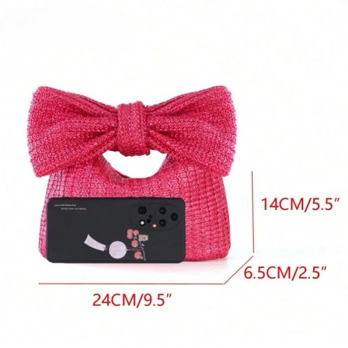 Summer Serenade Straw Beach Bow Clutch