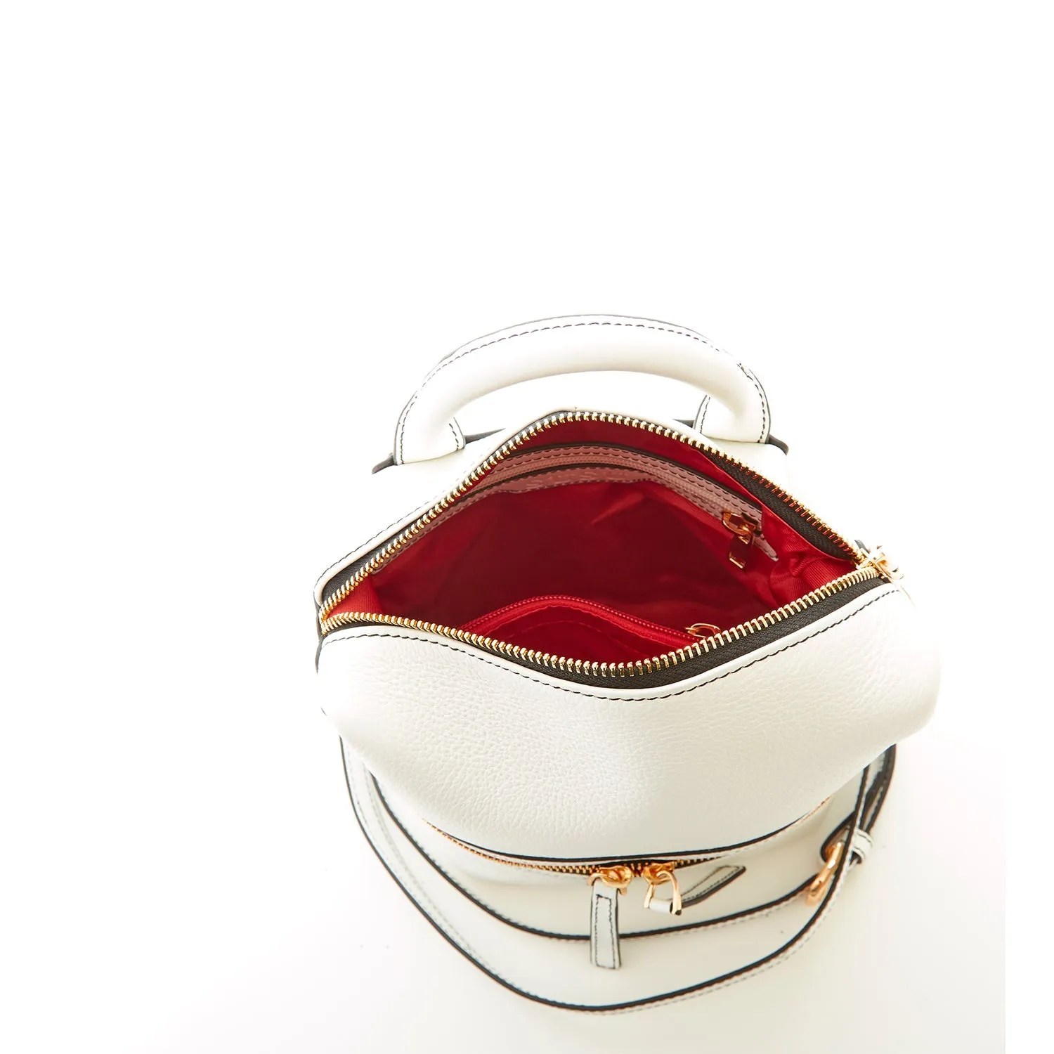 SUSU The Ashley White Leather Backpack Purse