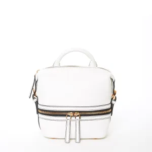 SUSU The Ashley White Leather Backpack Purse