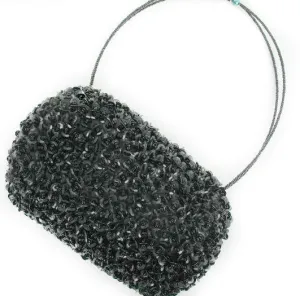 Suzie Blue Black Sequin Barrel Bag