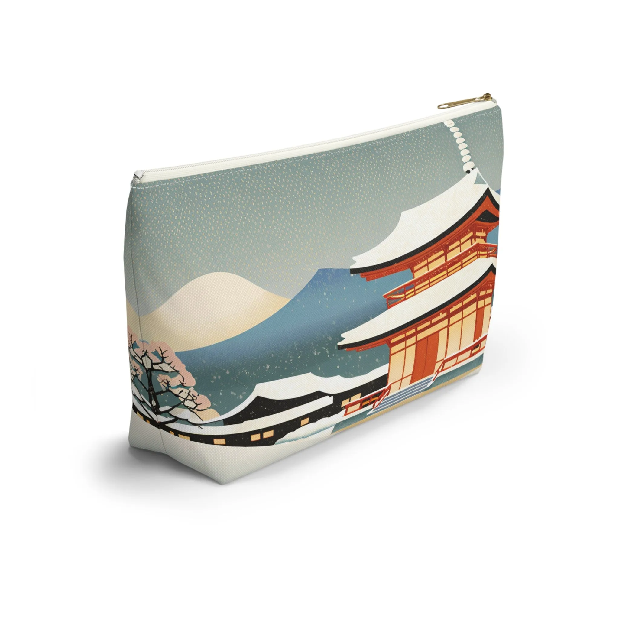 Temple in Winter Light | Portable Tech Pouch for Gamers & Remote Workers