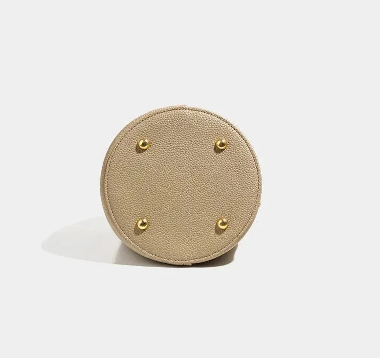Terea Textured Leather Bucket Handbag | Chic & Spacious
