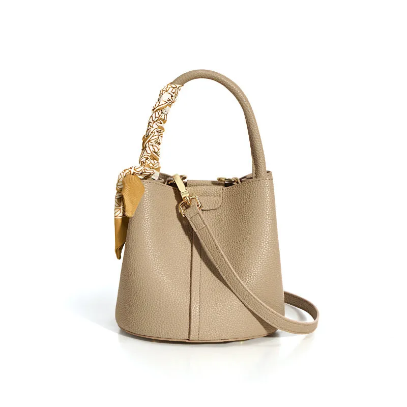 Terea Textured Leather Bucket Handbag | Chic & Spacious