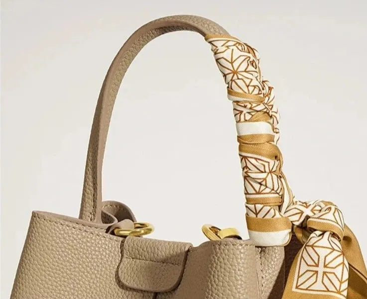 Terea Textured Leather Bucket Handbag | Chic & Spacious