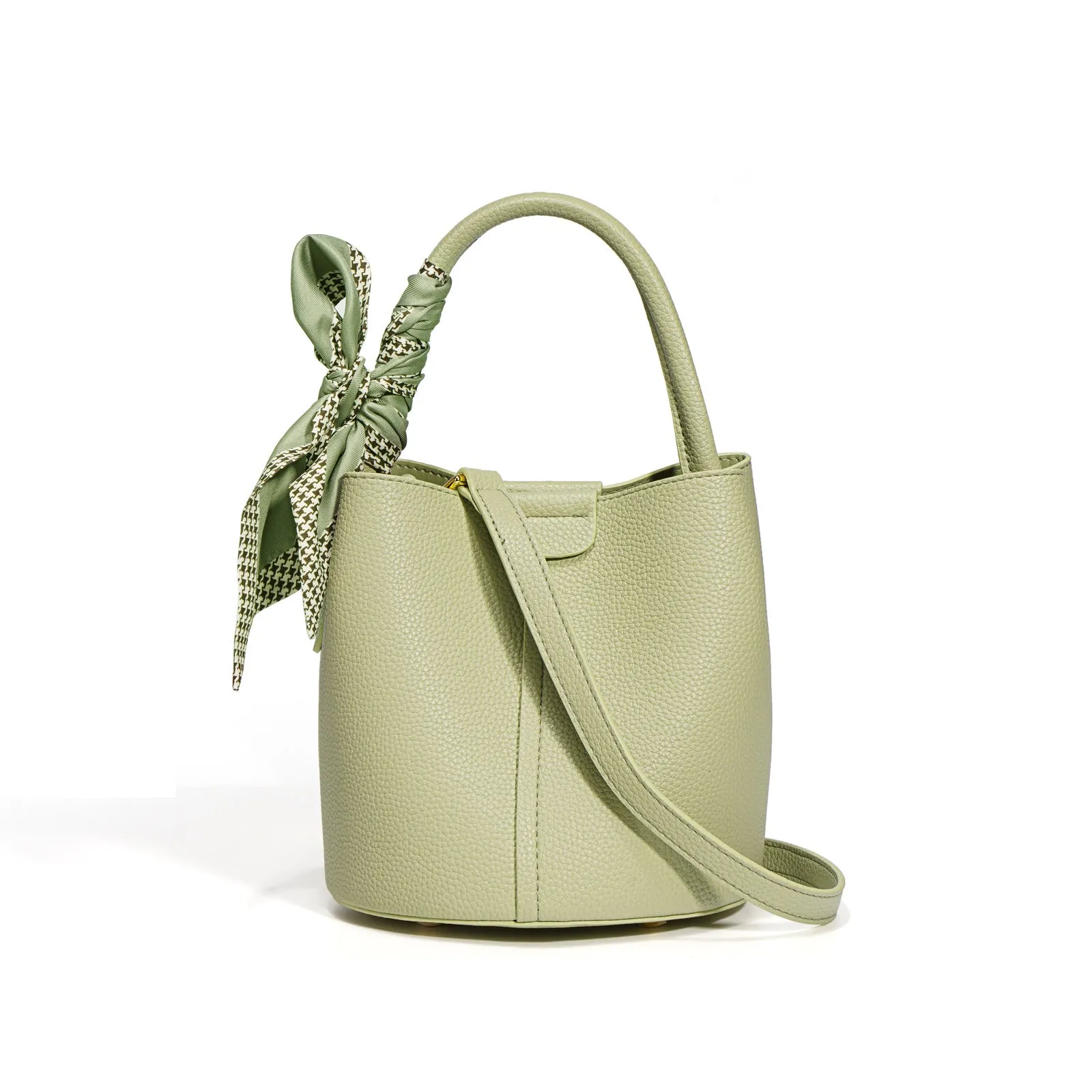 Terea Textured Leather Bucket Handbag | Chic & Spacious