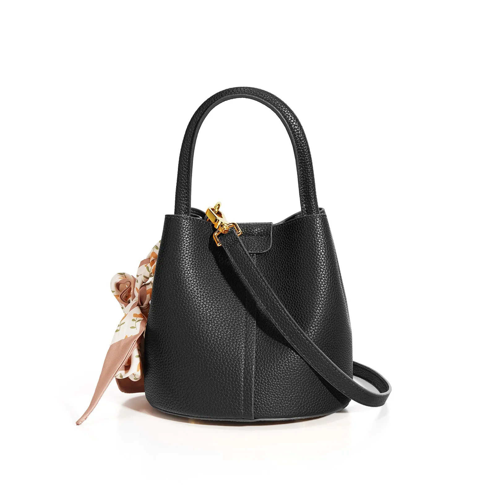 Terea Textured Leather Bucket Handbag | Chic & Spacious