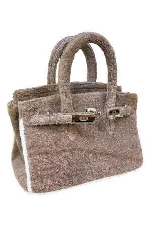 Terry Cloth Plage Bag in Beige