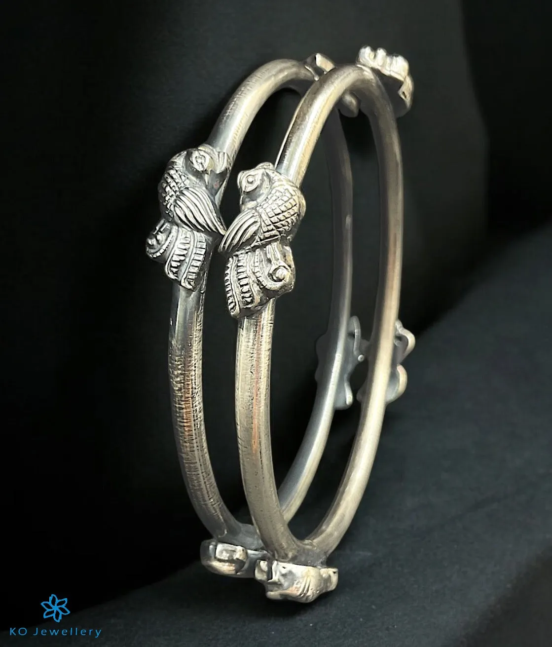 The Daman Silver Peacock Bangle (Size/2.2/2.4/2.6/2.8)